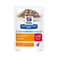 Prescription - HILL'S Prescription Diet c/d Urinary Care Multicare Stress en Sachets - Pâtée pour chat 
