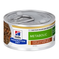 Aliment médicalisé pour chat - HILL'S Prescription Diet Metabolic en Mijotés au Poulet - Pâtée pour chat 