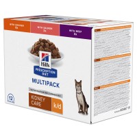 Aliment médicalisé pour chat - HILL'S Prescription Diet k/d Kidney Care en bouchées Multipack - Pâtée pour chat 