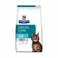 Aliment médicalisé pour chat - HILL'S Prescription Diet t/d Dental Care au Poulet - Croquettes pour chat 