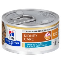 Aliment médicalisé pour chat - HILL'S Prescription Diet k/d Kidney Care en bouchées mijotées au thon - Pâtée pour chat 
