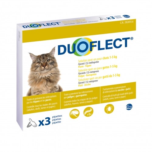 Duoflect chat : pipettes anti puces et tiques - Wanimo