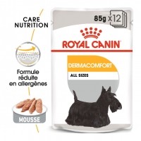 Sachet fraîcheur pour chien - Royal Canin Dermacomfort - Pâtée pour chien Dermacomfort Adulte - Lot 12 x 85g
