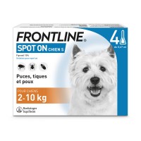 Pipettes anti-tiques et puces pour chien - Frontline Spot-On chien FRONTLINE